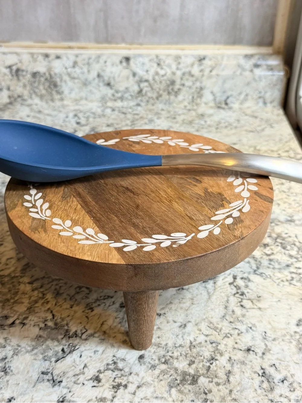 Blue Silicone Spoon with Stainless Handle